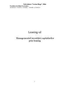 Managementul Investiției Capitalurilor prin Leasing - Pagina 2