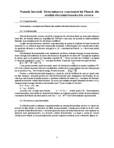 Determinarea constantei lui Planck prin studiul efectului fotoelectric extern - Pagina 1