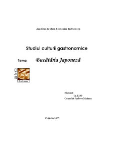 Studiul culturii gastronomice - bucătăria japoneză - Pagina 1