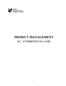 Proiect management SC Antibiotice SA Iași - Pagina 1