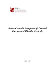 Banca Centrală Europeană și Sistemul European al Băncilor Centrale - Pagina 1