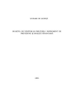 Bugetul de venituri și cheltuieli - instrument de previziune și analiză financiară - Pagina 1