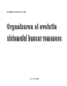 Organizarea și evoluția sistemului bancar românesc - Pagina 1