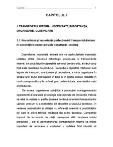 Perfecționarea Transportului Intern și Eficiența Economică a Acestuia la Societatea Comercială OLTCONS - Slatina - Pagina 1