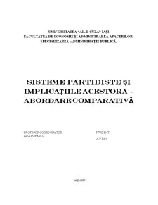 Sisteme partidiste și implicațiile acestora-abordare comparativă - Pagina 1
