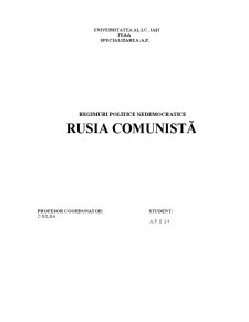 Rusia Comunistă - Pagina 1