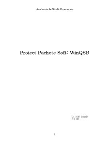 Proiect Pachete Soft - WinQSB - Pagina 1