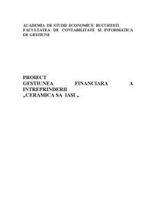 Proiect gestiunea financiară a întreprinderii Ceramica SA Iași - Pagina 1