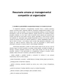 Resursele Umane și Managementul Competitiv al Organizației - Pagina 1