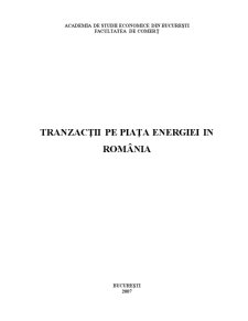 Tranzacții pe Piața Energiei în România - Pagina 1