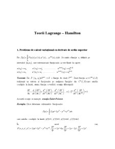 Teorii Lagrange - Hamilton - Pagina 1
