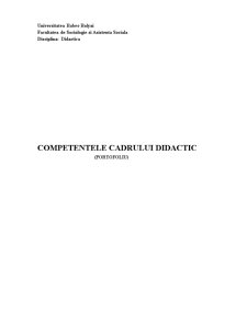 Competentele cadrului didactic - Pagina 1