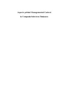 Aspecte privind Managementul Carierei - Pagina 1