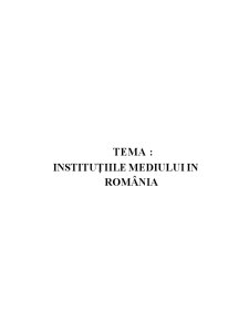 Instituțiile Mediului în România - Pagina 1