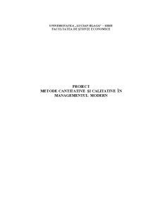 Metode Cantitative și Calitative în Managementul Modern - Pagina 1