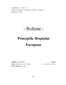 Principiile dreptului european - Pagina 1
