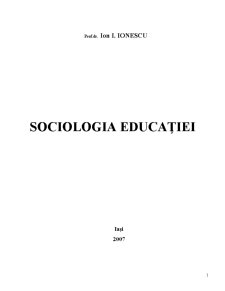 Sociologia Educației - Pagina 1