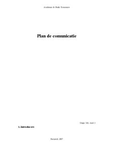 Plan de Comunicatie - Pagina 1