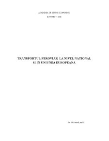 Transportul Feroviar în România și la Nivelul UE - Pagina 1