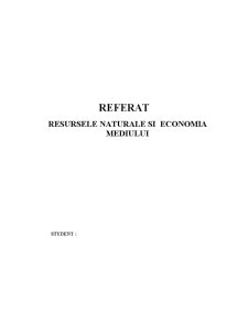 Resursele Naturale și Economia Mediului - Pagina 1