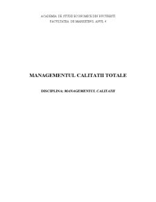 Managementul calității totale - Pagina 1