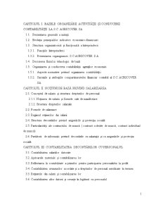 Reflectarea în contabilitate a decontărilor cu personalul, asigurările și protecția socială - SA Agricover SA Buzău - Pagina 1