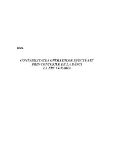 Contabilitatea Operațiilor Efectuate prin Conturile de la Bănci La FRC Corabia - Pagina 1