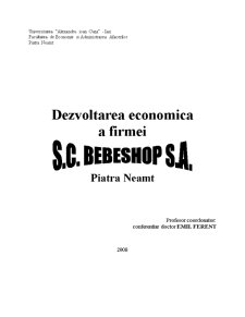 Dezvoltarea economică a firmei SC Bebeshop SA - Piatra Neamț - Pagina 1
