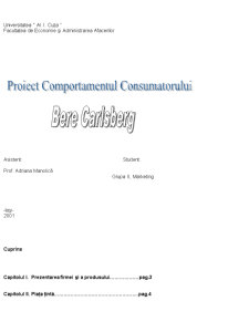 Comportamentul consumatorului - berea Calsberg - Pagina 1