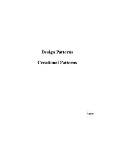 Design Paterns - Creational Paterns - Pagina 1