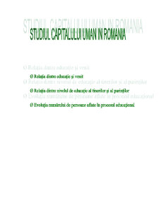 Studiul Capitalului Uman în România - Pagina 1