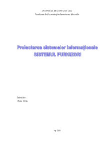 Proiectarea sistemelor informaționale - Pagina 1