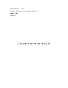 Sistemul Bancar al Italiei - Pagina 1