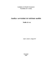 Analiza serviciului de telefonie mobilă - Pagina 1