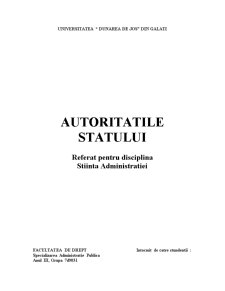 Autoritățile statului - Pagina 1