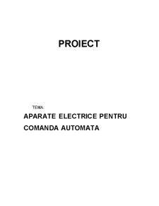 Aparate Electrice pentru Comanda Automata - Pagina 1