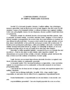Corporatismul italian în perioada fascistă - Pagina 1