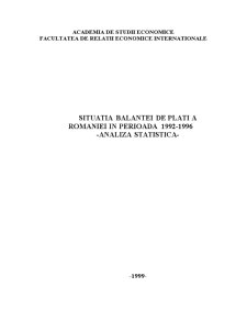 Situația balanței de plăți a României - Pagina 1