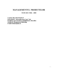 Managementul Proiectelor - Pagina 1