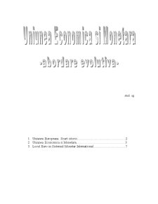 Uniunea Economică și Monetară - abordare evolutivă - Pagina 1