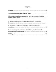 Managementul strategic în instituțiile publice din România - Pagina 1