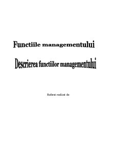 Funcțiile managementului - Pagina 1