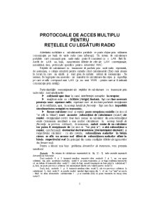 Protocoale de Acces Multiplu pentru Rețelele cu Legături Radio - Pagina 1
