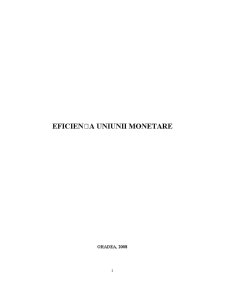 Eficiența Uniunii Monetare - Pagina 1
