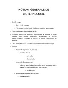 Introducere în Biotehnologii - Pagina 1