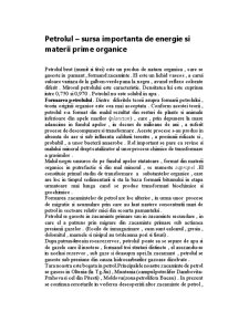 Petrolul - sursă importantă de energie și materii prime organice - Pagina 1