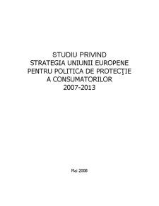 Studiu privind strategia UE pentru politica de protecție a consumatorului - Pagina 1