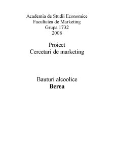 Cercetări de marketing - băuturi alcoolice - berea - Pagina 1