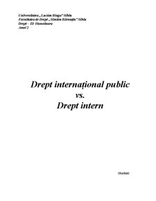 Drept internațional public vs. drept intern - Pagina 1
