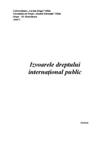 Izvoarele Dreptului Internațional Public - Pagina 1